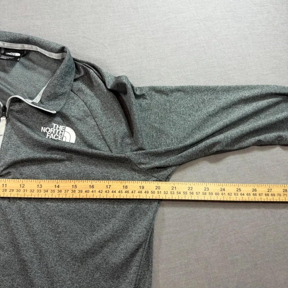 The North Face 1/4‎ Zip Pullover Mens M Gray Excellent Heathered Long Sleeve Top